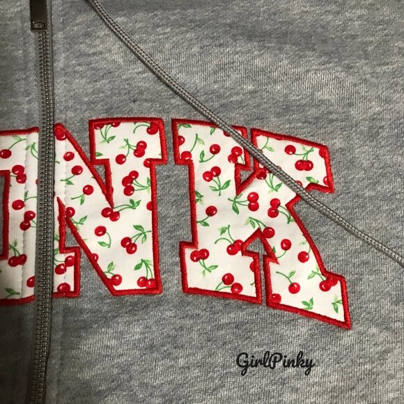 PINK FRANKIES x BERRY FULL ZIP HOODED SWEATSHIRT IN HEATHER GREY ON HAND XS-XL - Picture 8 of 12
